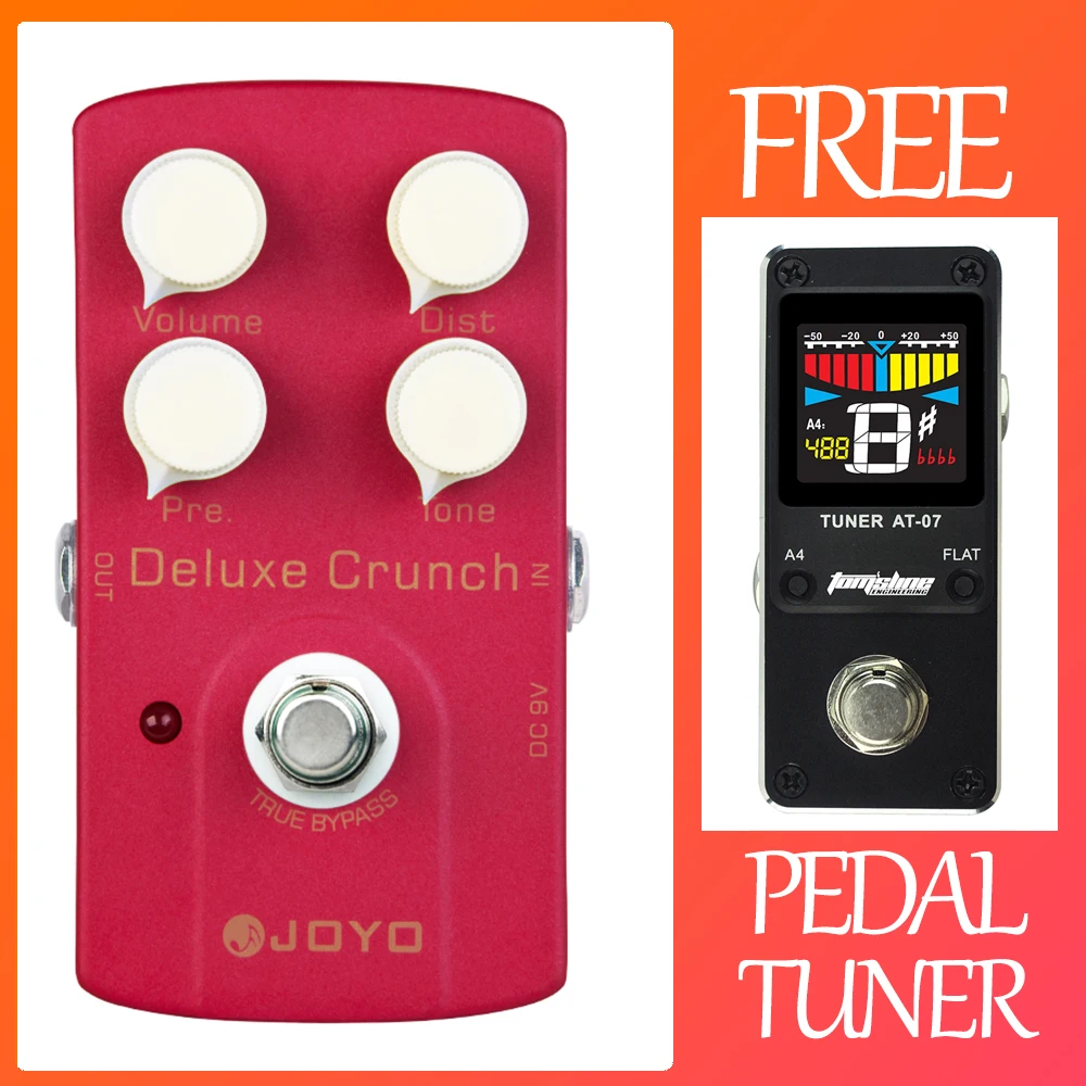 

JOYO JF-39 Guitar Effect Pedal DELUXE CRUNCH Distortion Pedal British Tone Crunch Distortion Effect Pedal with 4 Adjust Knobs