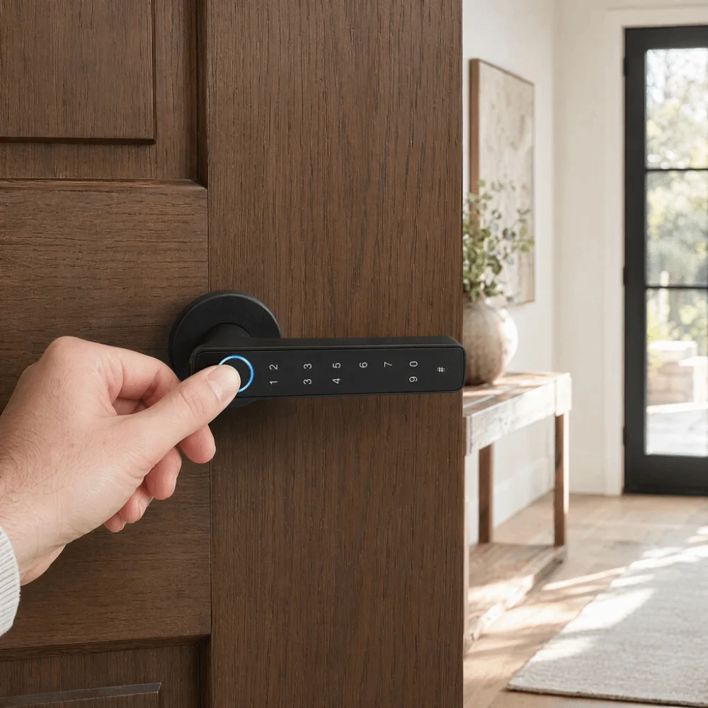 Remote Lock Smart Fingerprint Door Lock Bluetooth Smart Electronic Digital Door Handles WiFi Gateway Password