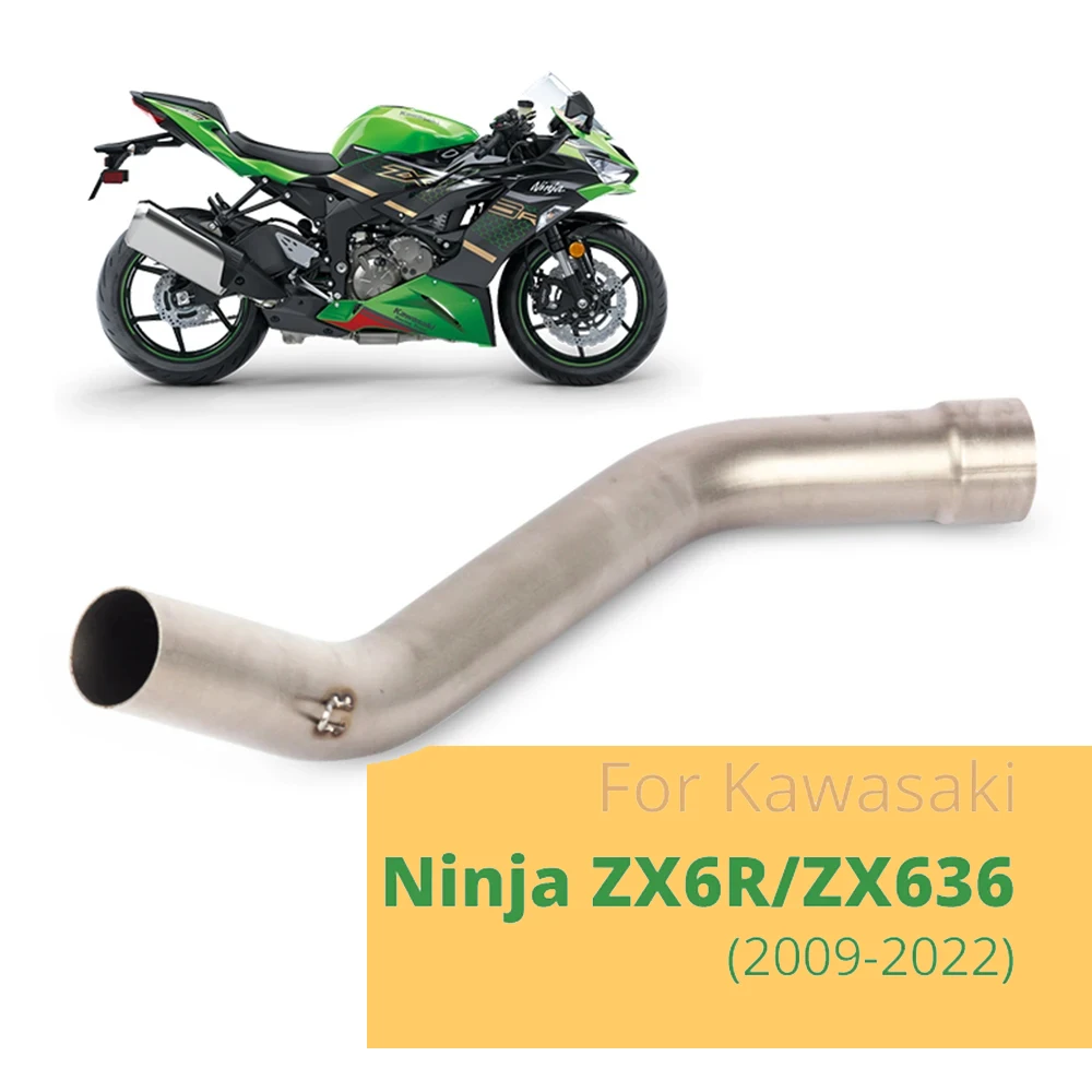

Slip On Motorcycle For Kawasaki ZX10RExhaust System Middle Link Pipe Stainless Steel 51mm Connecting Tube2009-2019