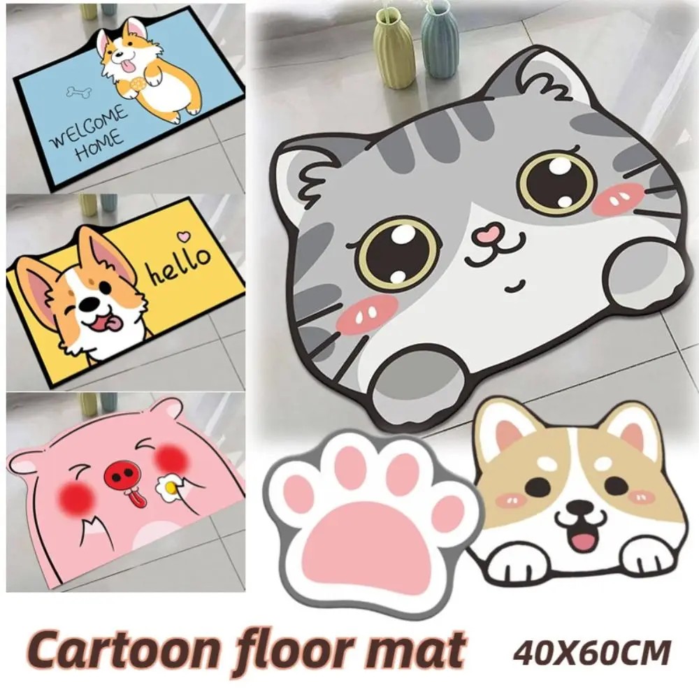 

Cute 40x60cm Floor Mat Cat Paw Cartoon Bathroom Mat Super Absorbent Non-slip Foot Mat