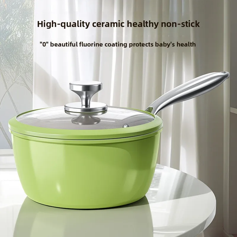 cx  Household Ceramic Coated Single-Person Food Non-stick Pan Frying All-in-One Soup Pot