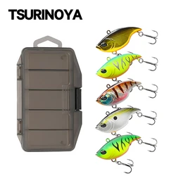 TSURINOYA 50S Vibration Fishing Lure Suit 5pcs 50mm 12.5g TEMPTER Winter Fishing VIB Hard Bait With Lure Box Lipless Tackle Kit