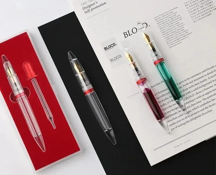 

Демонстрационная перьевая ручка Majohn M2 большой емкости с капельницей, прозрачные ручки с видимыми чернилами для письма, школьные принадлежности