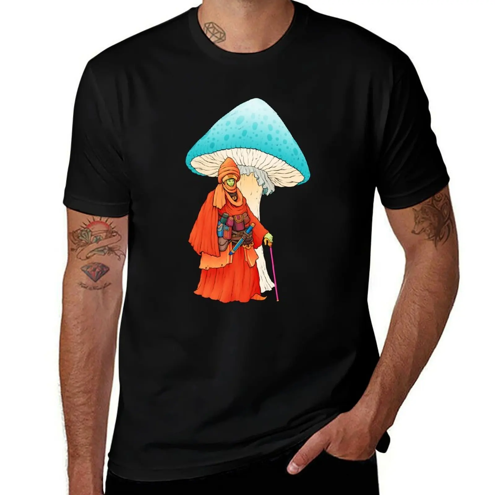 Shroom Wizard T-Shirt Casual All Match Short Sleeve T-Shirt
