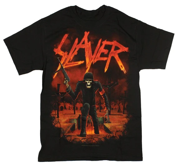 Seasons Nazi Slayer Band T-Shirt Cotton Graphic Tee Men Women Summer Streetwear