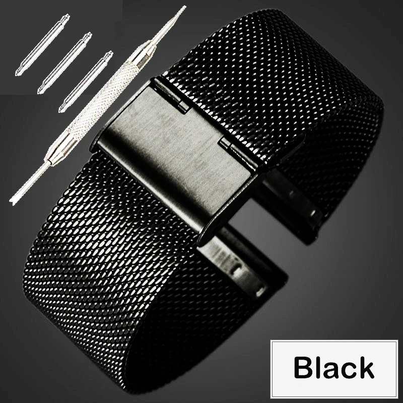 (flash sale) Watch Strap 8mm 10mm 12mm 13mm 14mm 15mm 16mm 17mm 18mm 19mm 20mm 21mm 22mm 24mm Stainless Steel watch Band