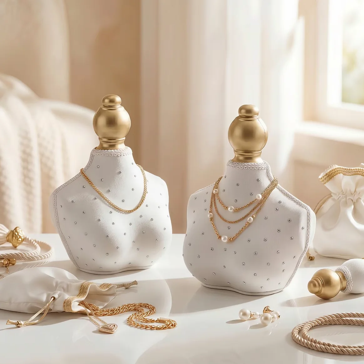 

Necklace Chain Bust Jewelry Holder Elegant Mannequin Model for Home Bedroom Dresser