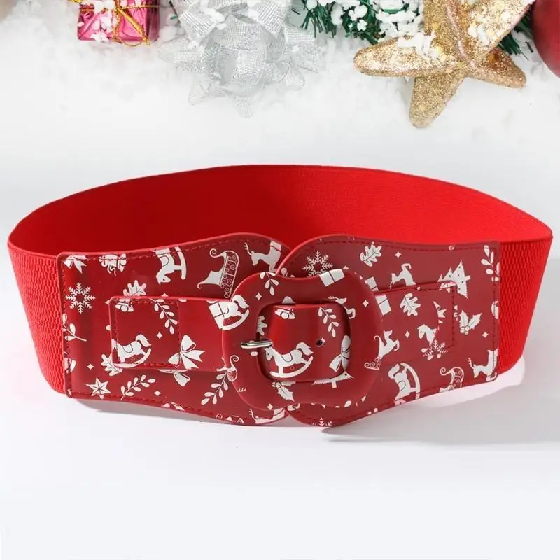 

652F Girls Trendy Waist Belt for Christmas Costume Underbust Jewelry Waist Body Jewelry for Party Jeans Belt Christmas Chain