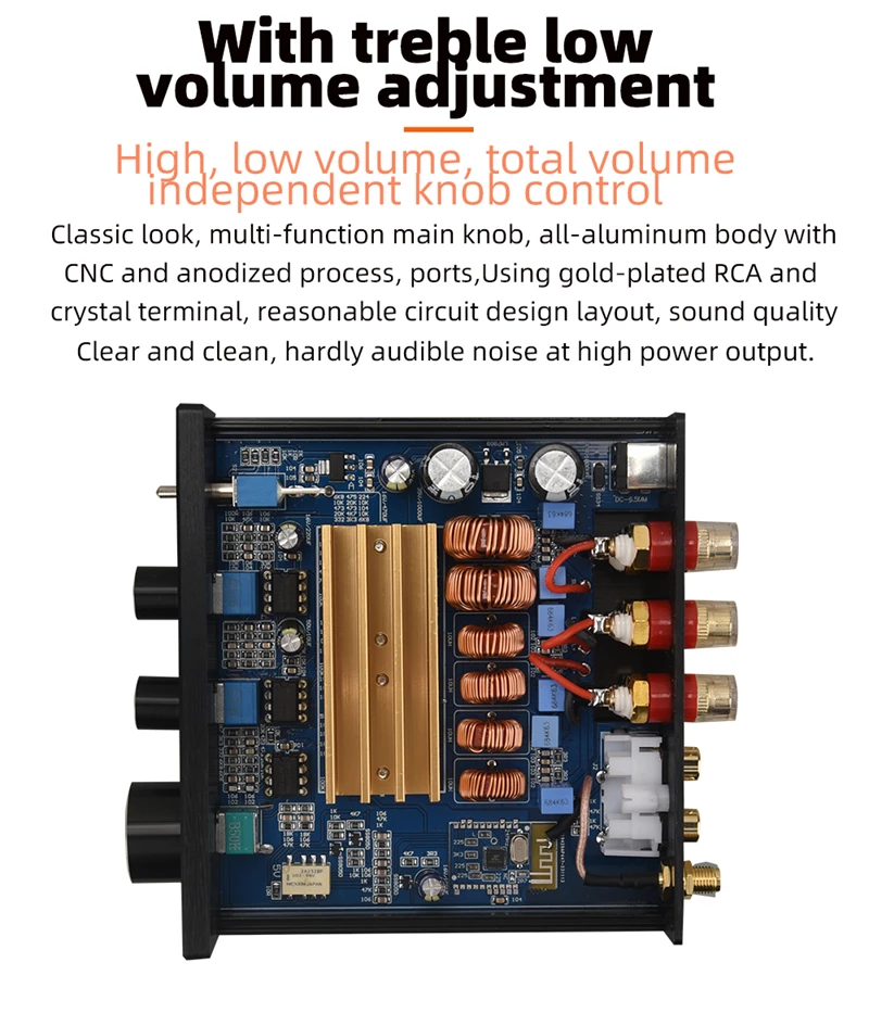 HIFIDIY The finished product machine 2.1 Subwoofer Speaker Amplifier TPA3116 Audio 50W*2+100W Sub AMP Independent Bluetooth  5.0