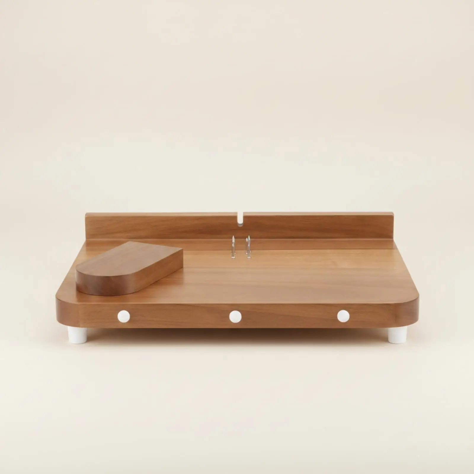Kitchen Chopping Board Wood with Transfer Edge and Matching Skinning Tool for Fruits