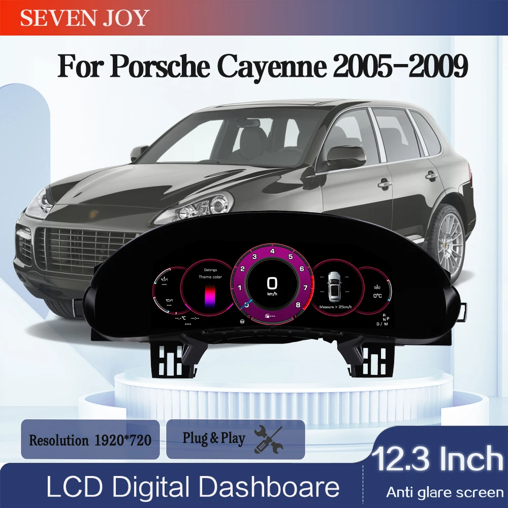

12.3’ Digital Instrument Cluster For Porsche Cayenne 2005-2009 Speedometer Dashboard Gauge HD screen Cockpit Virtual Instrument