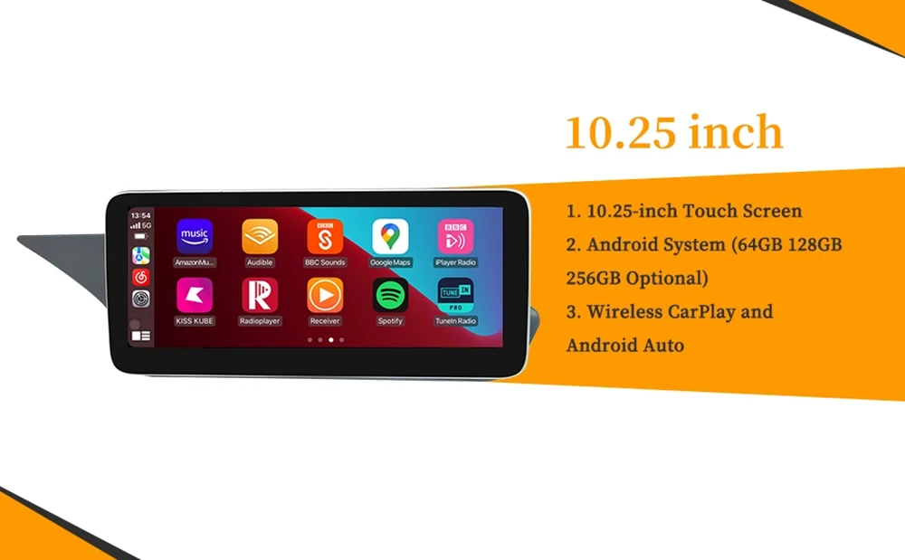 4G Wireless Android Auto Mirroring für E-Klasse NTG 4.5/4.7 Mercedes W212 Apple CarPlay Upgrade 10,25 Zoll 4G Wireless CarPlay Wi-Fi – Detail 4