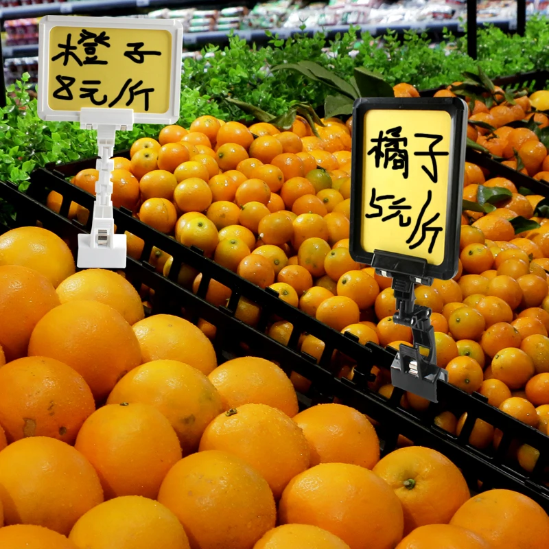 5 Pieces A5 Plastic Sign Holder Clip Rotatable Pop Clip-on Holder Stand Reuse Sign Price Tag Merchandise Sign Display Clips