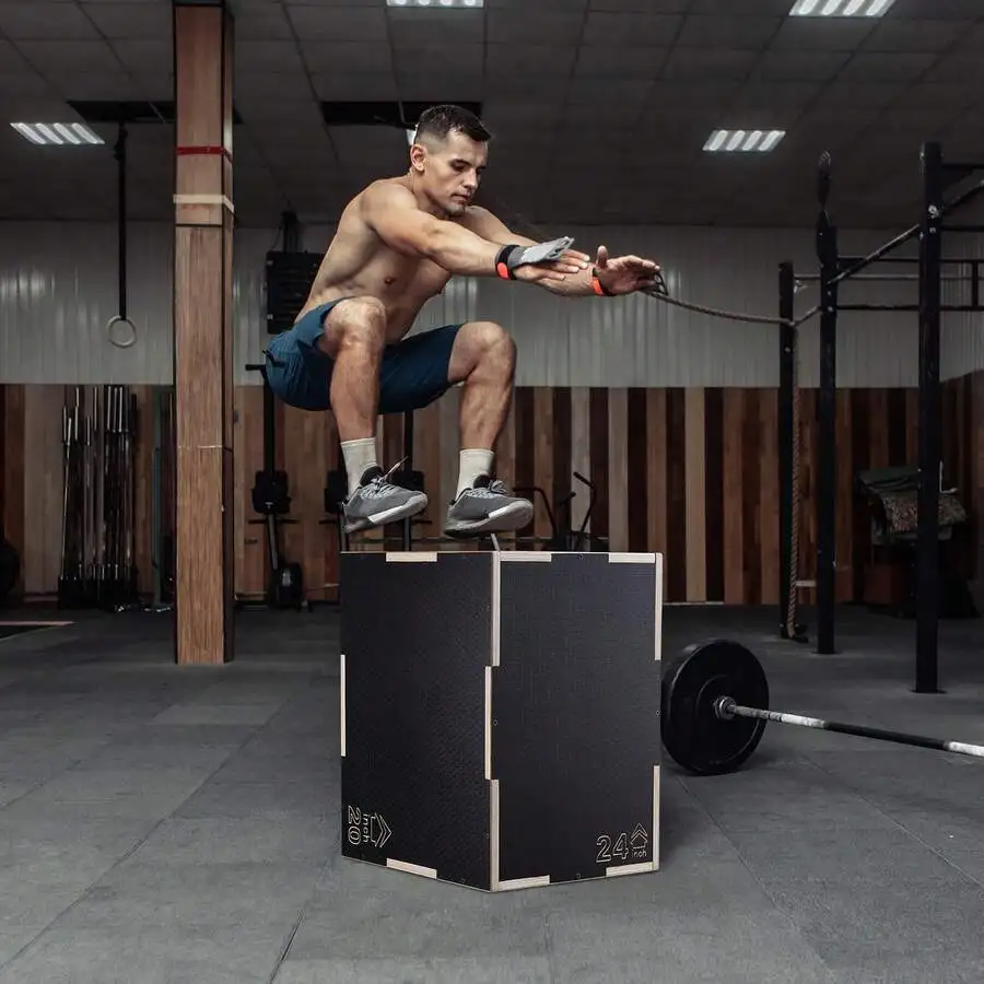 3 In 1 Plyometric Jump Box 12 To 30 Inch Cotton&Wooden Plyo Box Platform & Jumping Agility Box Anti-Slip Fitness Exercise Step U