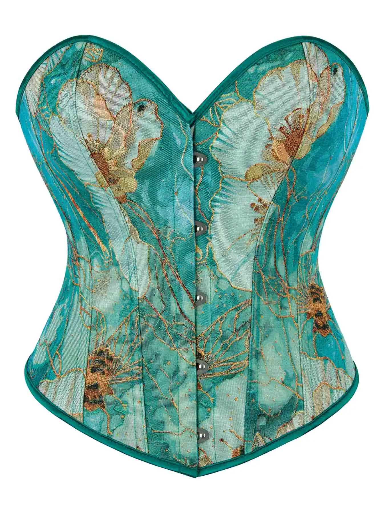 

Новый корсет в придворном стиле, корсет, зеленая пчела, жаккардовая ткань, утягивающее пальто для коррекции фигуры