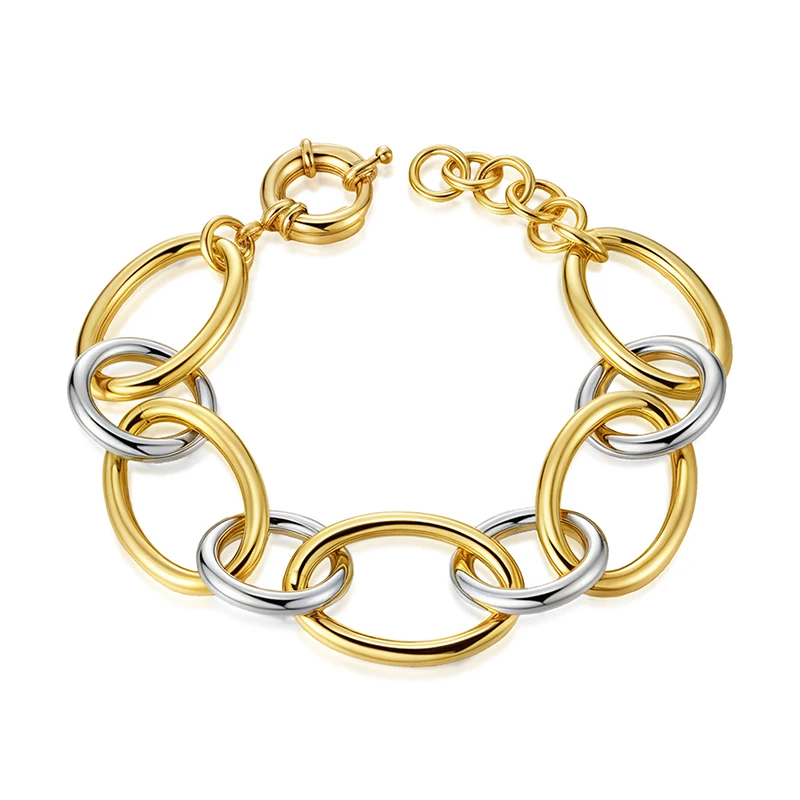 

VAROLE Luxury Style Round Design Bracelet For Women Gold and Silver Color Combination Bracelets Fashion Jewelry