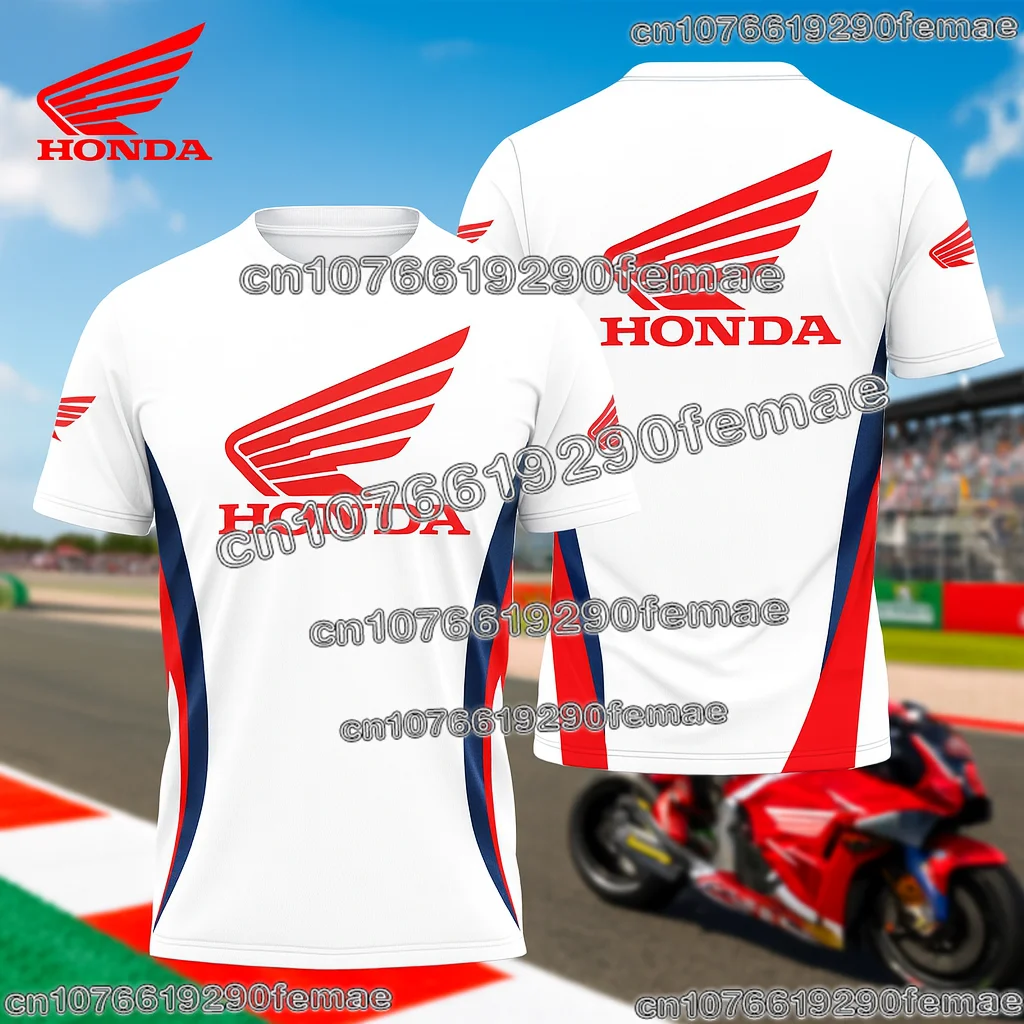 2026 New Honda Motorcycle Racing T-shirt for Men Breathable Sweat Wicking Quick Dry Comfortable High Quality Riding Top