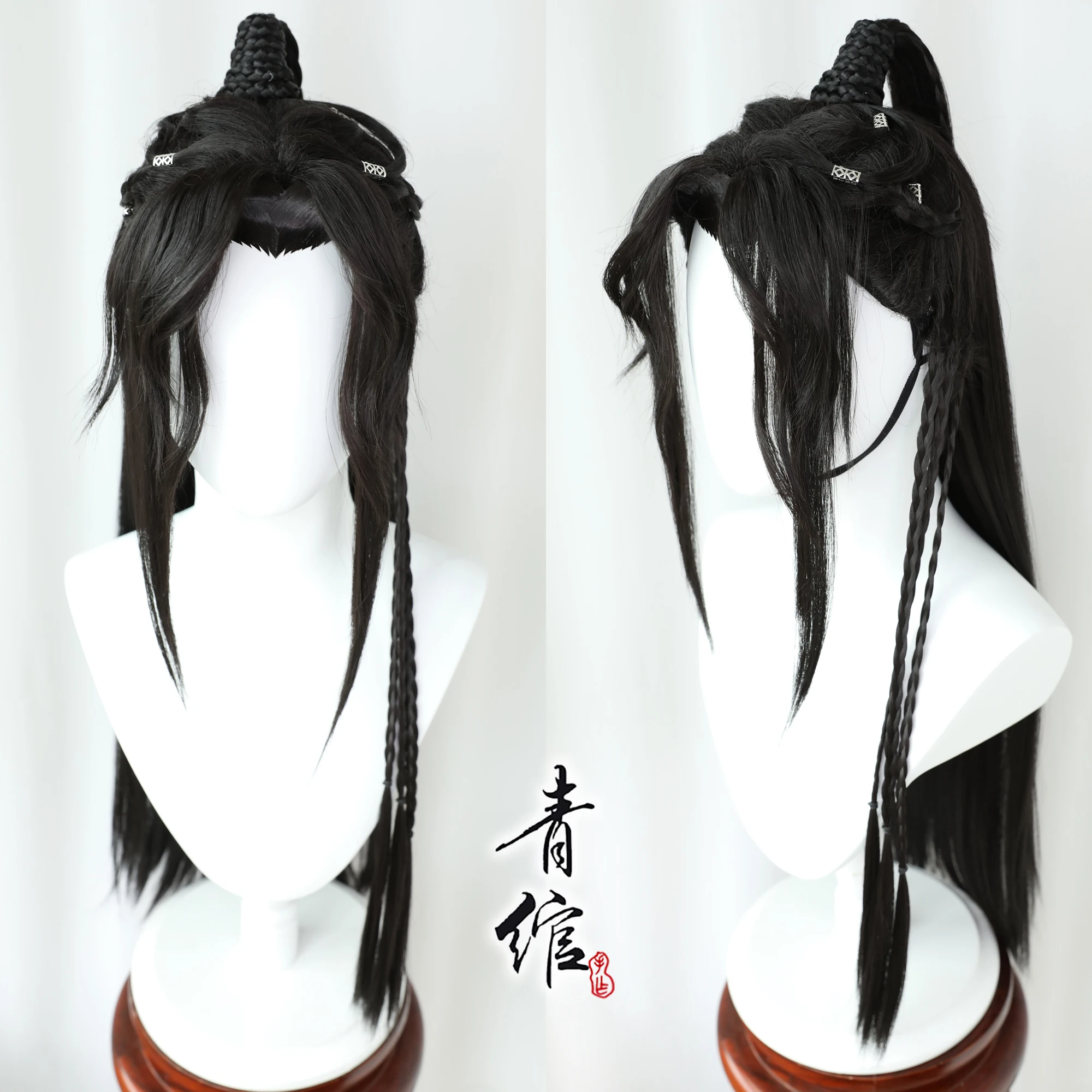 Qing Wan, silver-white patch beauty tip wig cover, ancient novel animation master Xie Lian wig cover