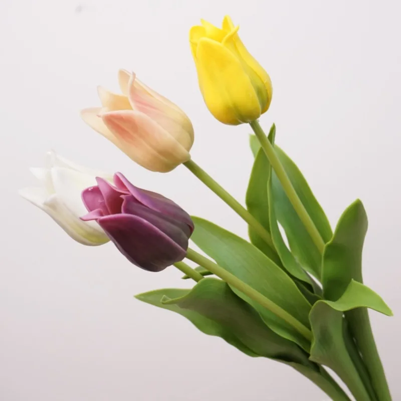 5-teiliges Set Latex-Kunsttulpen, echt anfühlende Blumen, Hochzeitsdekoration, künstliche Tulpen, Heimdekoration, Party- und Fotorequisiten – Detail 1