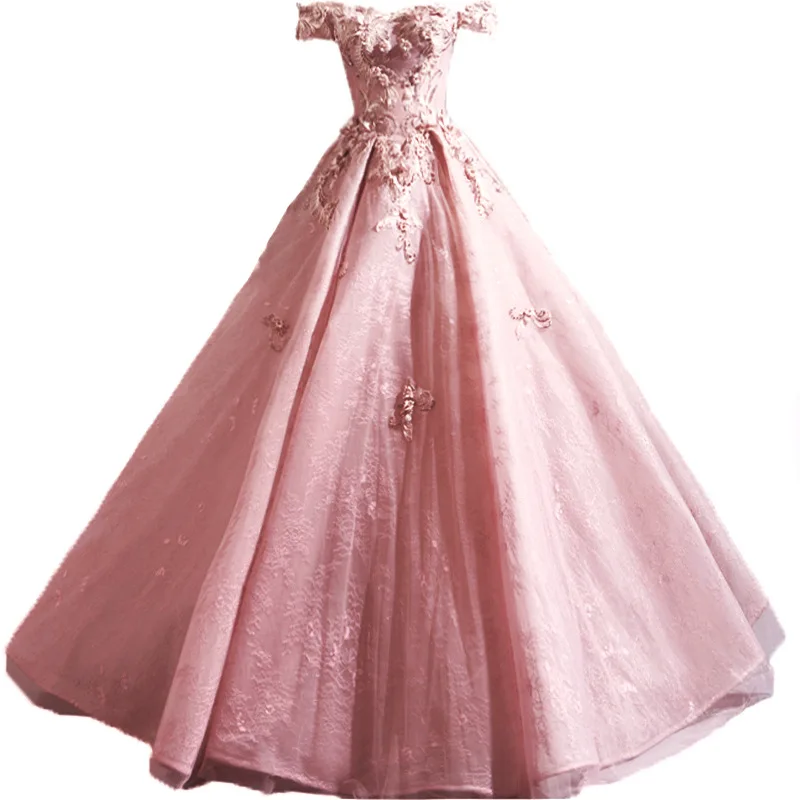 Pink Flower Bride 2025 New Wedding Toast Dress Stage Performance Art Exam Competition Dress Girls Celebration Graduation Dress