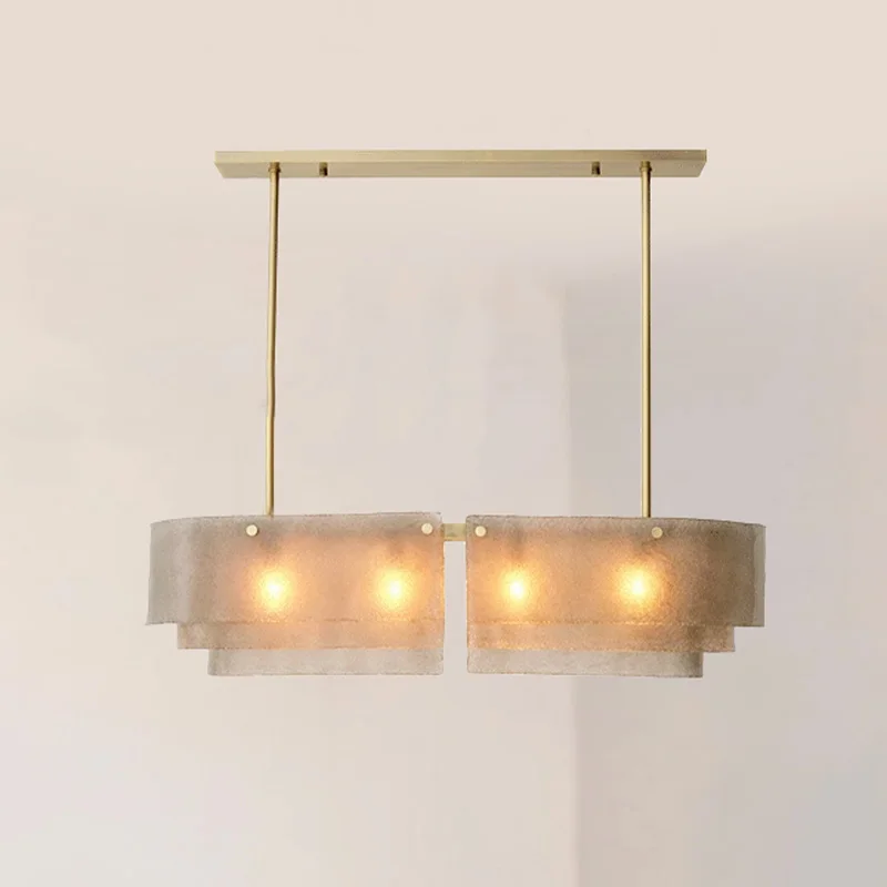 

2025 New Vintage Handmade Glass Chandelier Brass Black Finish Dimmable Ceilings Lustre for Hotel Villa Restaurant