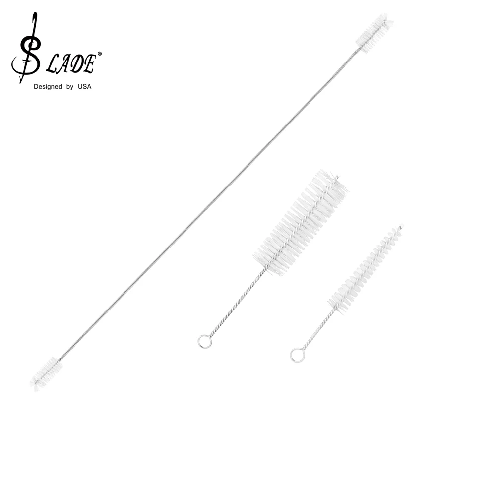 Slade B108 Musik instrument Reinigungs bürste Rohr bürsten 3er Set Werkzeug 304 Edelstahl mit Nylon borsten Rohr teile