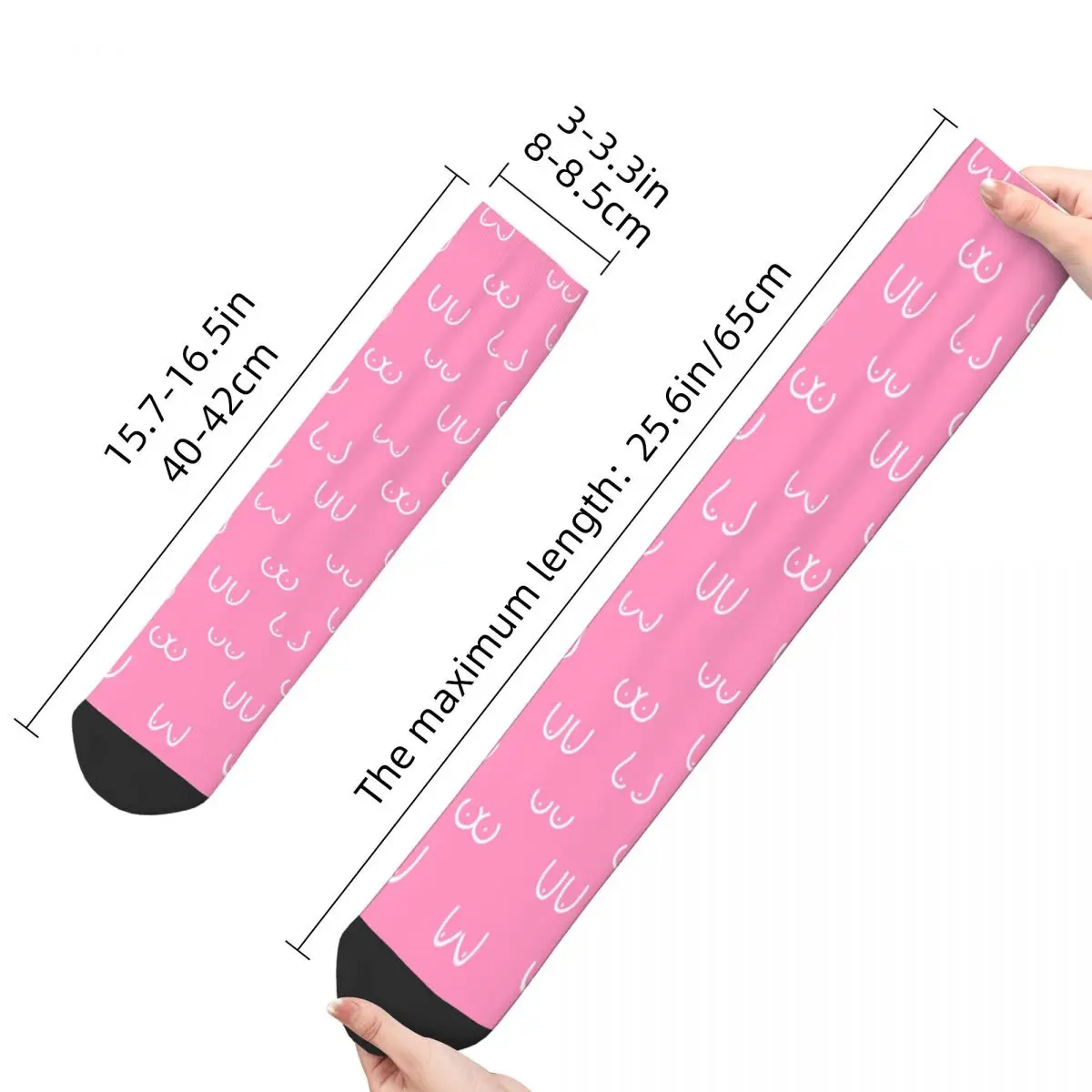 Boobs Cartoon Socks Men\'s Women\'s Casual Pink Woman Breast Socks Harajuku Spring Summer Autumn Winter Socks Gifts