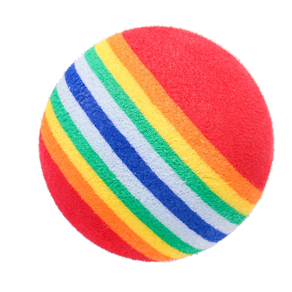 1pc Rainbow Eva Cat Toys Ball Interactive Cat Dog Play Chewing Rattle Scratch Eva Ball Training Balls Pet Product Supplies