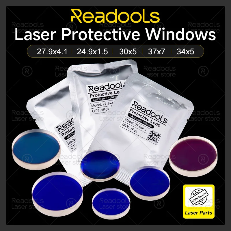 Readools Laser Protective Lens 27.9x4.1 24.9x1.5 30x5 37x7 Fiber Laser Lens Protective Windows for Raytools Precitec WSX Bodor