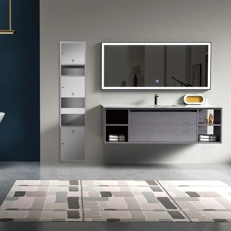 

S304 stainless steel three-in-one hand wipe carton, two-in-one embedded trash can, wall-mounted