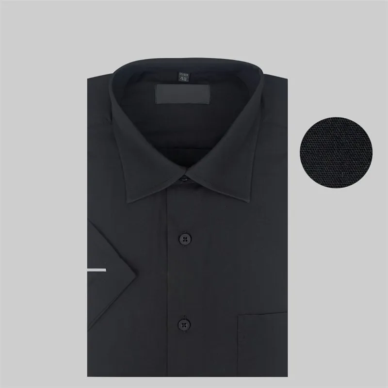 

Summer Black Men's Short Sleeve Shirt Business Casual Loose Fit Large Size Mid-Year Formal Half Sleeve Shirt No Ironing Required