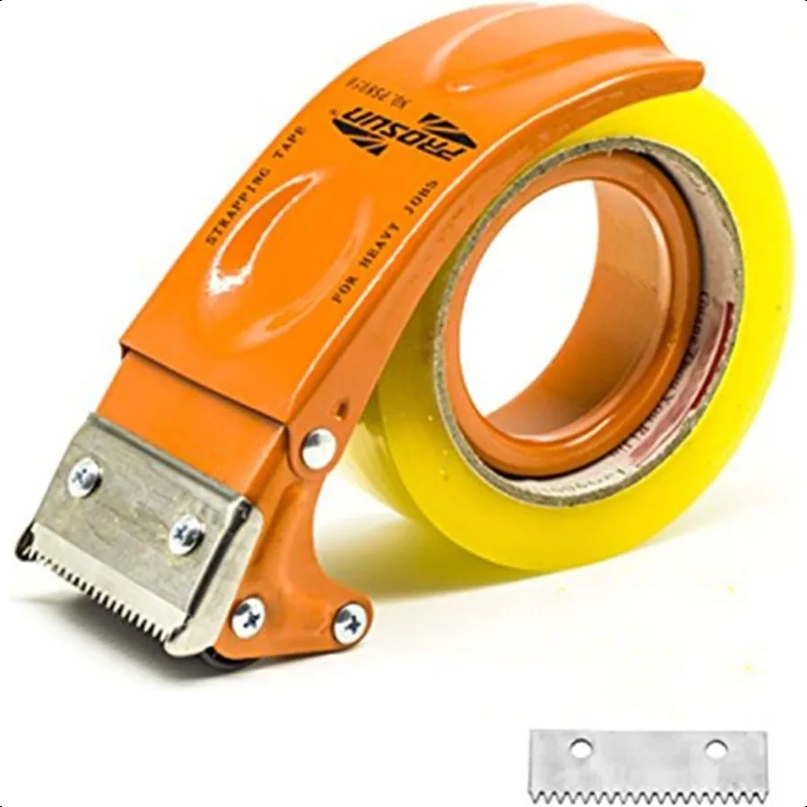 

Металлический ручной 2-дюймовый диспенсер для ленточного пистолета, упаковочный резак для запечатывания упаковки, оранжевый