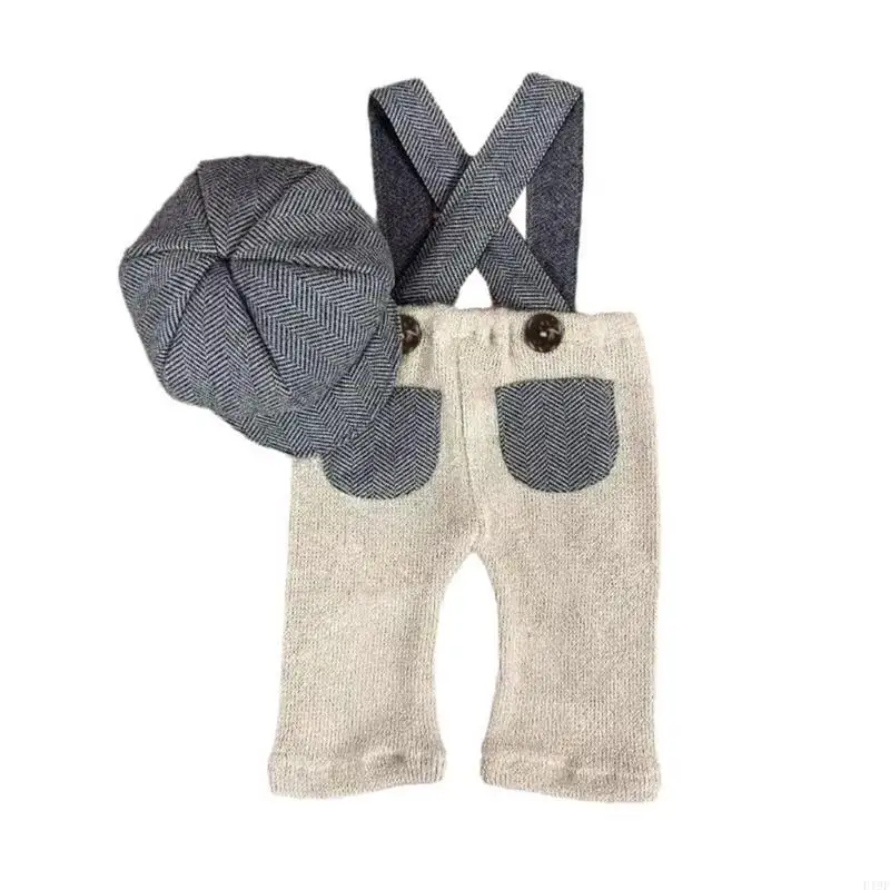 

F19F 2PCS/SET Neworns Photoshoots Props Комфортные брюки для ремней с соответствующей шляпой