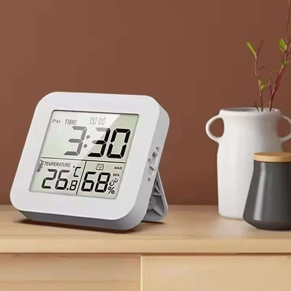LCD Digital Alarm Clock Waterproof Bathroom Shower Timer For Cooking Shower Timer Temperature Humidity Display Hanger