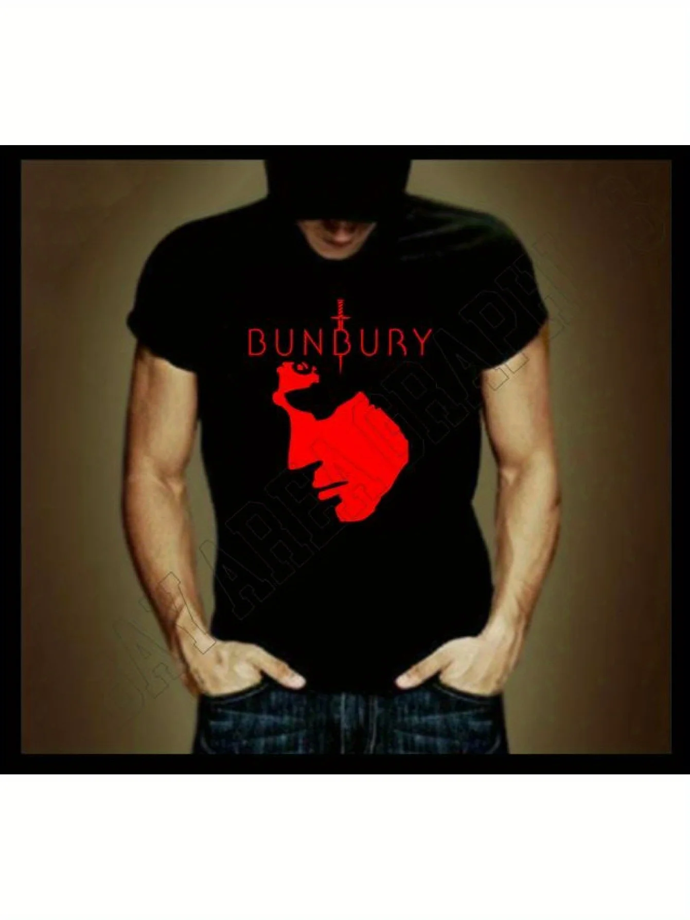 1 шт. Черный хлопковый свитшот BUNBURY с красным виниловым буквенным принтом, повседневная футболка из 100% хлопка с круглым вырезом и короткими рукавами для мужчин и женщин