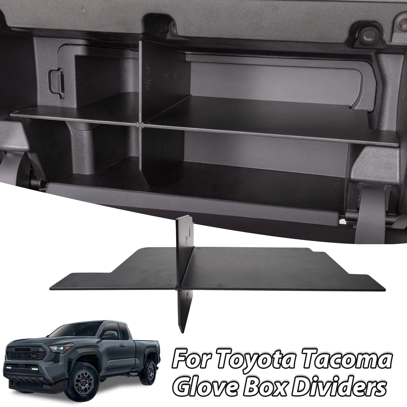 Center Console Storage Shifter Divider For 2024 2025 Tacoma Glove Box Dividers Organizer Compartment Car Storage Box Insert Tray