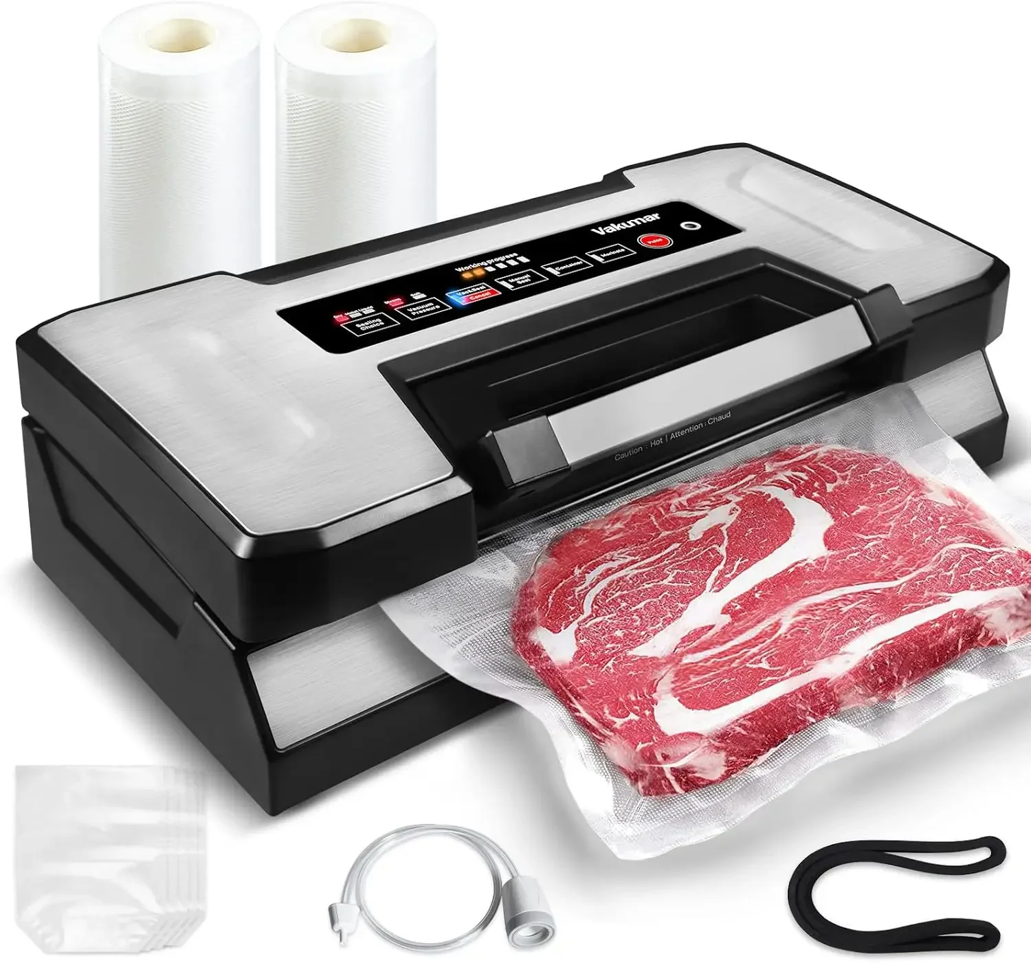 Vacuum Sealer Machine, 90Kpa Vacuum Sealer Machine Preservation Dry/Moist/Liquid Modes, LED Indicator Light, Handle Locked