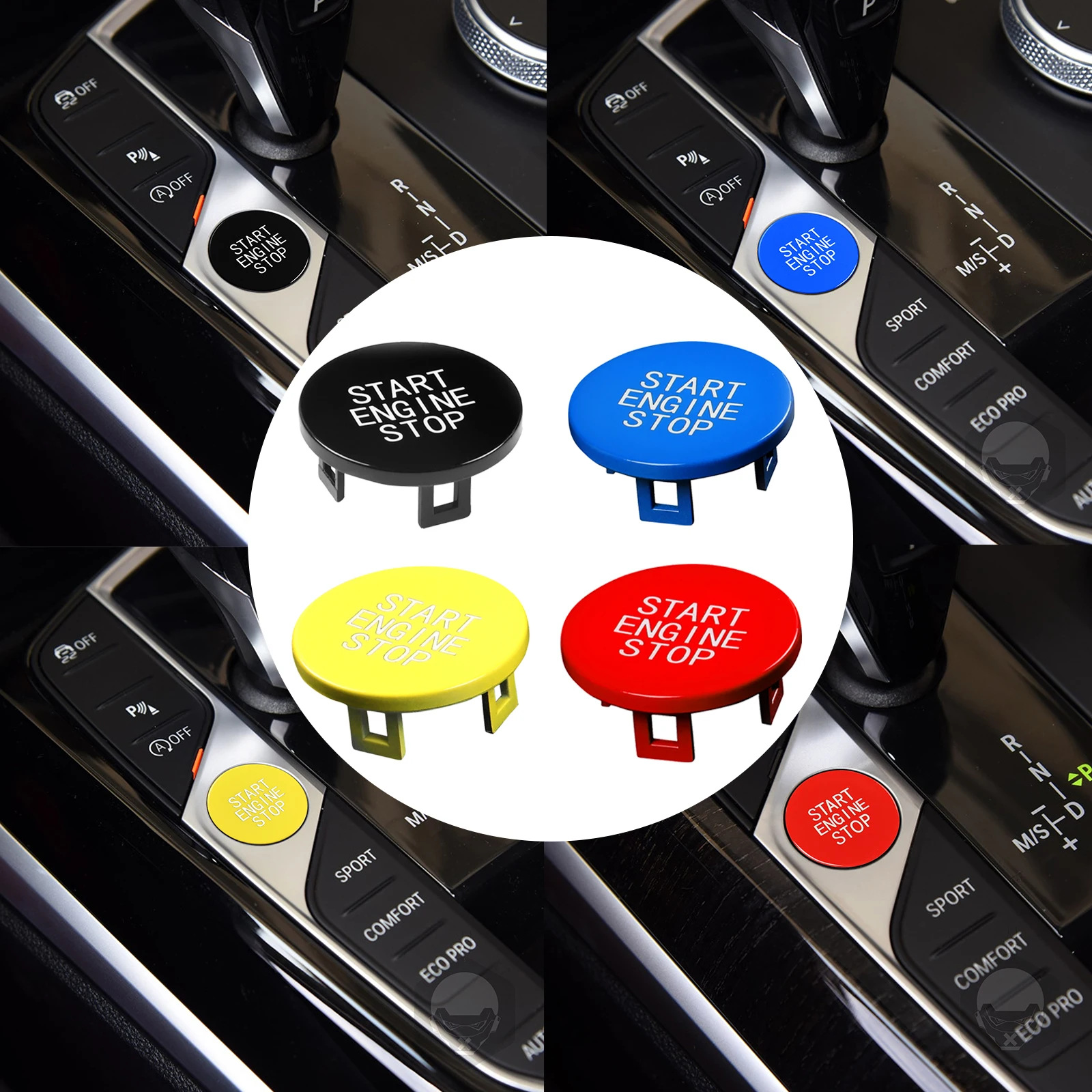 Car Engine Start Stop Switch Button Sticker Interior Trim For BMW 1 2 3 4 8 X5 X6 X7 Z4 Series F40 F44 G20 G22 G14 G05 G06 G29