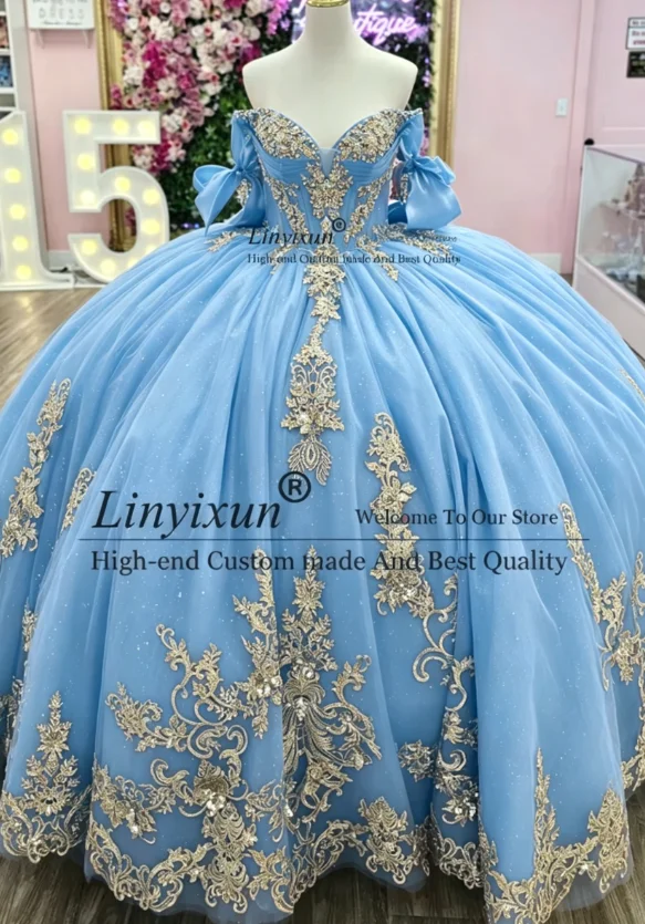 

Mexican Off Shoulder Sleeveless Quinceañera Dresses With Beaded Appliques Sweet 16 Gowns Customized vestidos de fiesta elegantes