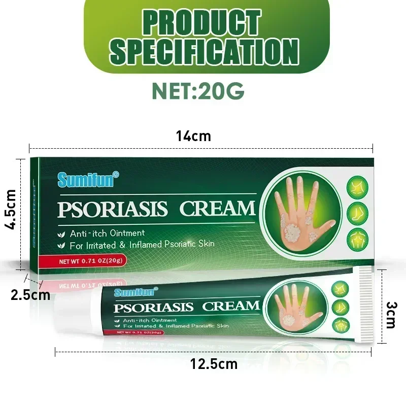 Crema de tratamiento de Psoriasis a base de hierbas, antibacteriana, antipicazón, Dermatiti, Eczema, Urticaria, Alergy, pomada para la piel, belleza, salud, cuidado del cuerpo