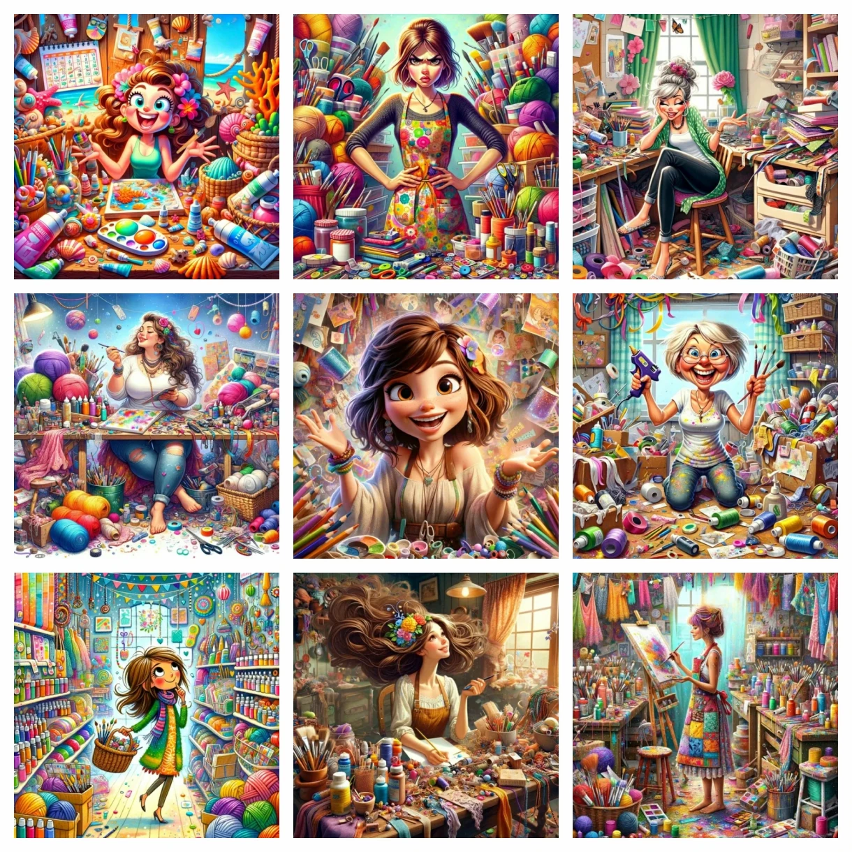 2024 neue Diamant malerei eine Frau arbeiten chaotische Raum Cartoon Mädchen DIY volle Bohrer Mosaik Kits Stickerei Kreuz stich Dekor