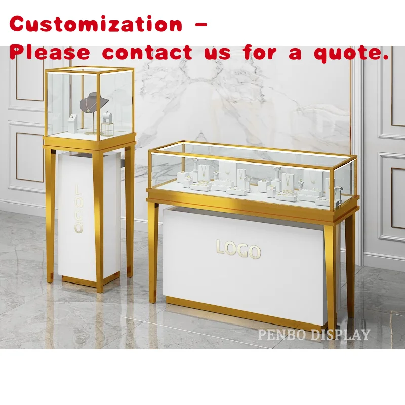 

custom.2023 New Design Jewelry Store Furniture Custom Showroom Retail Shop Jewelry Cabinet Jewelry Display Showcase With Le