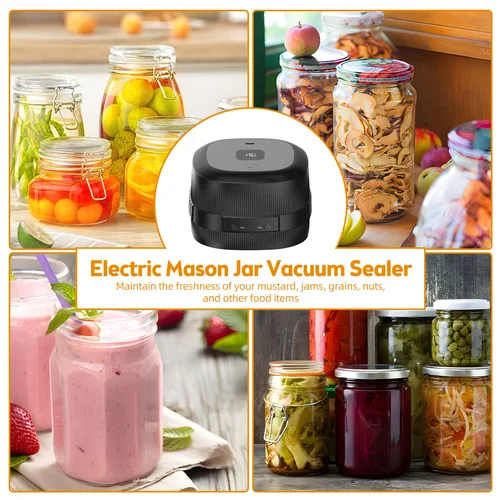 Imagen 2 del producto Sellador eléctrico al vacío para tarros de conserva, máquina de sellado al vacío inalámbrica para almacenamiento o fermentación de alimentos, 60kPa
