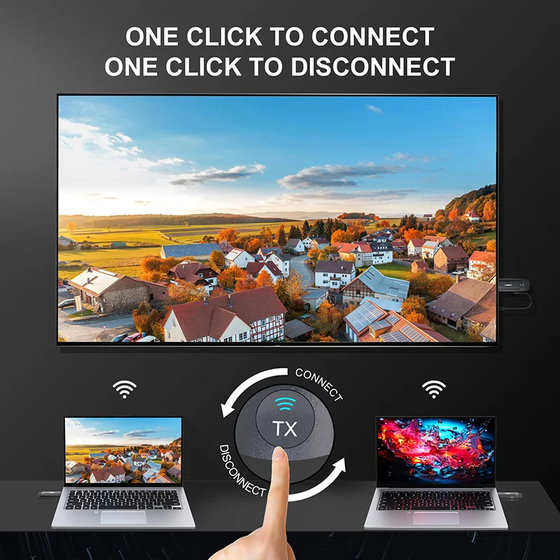 5G Wireless Transmitter Receiver   HDMI-compatible 8 TX to 1 RX Portable Audio Video Streaming for HD TV Laptop PC Smartphone