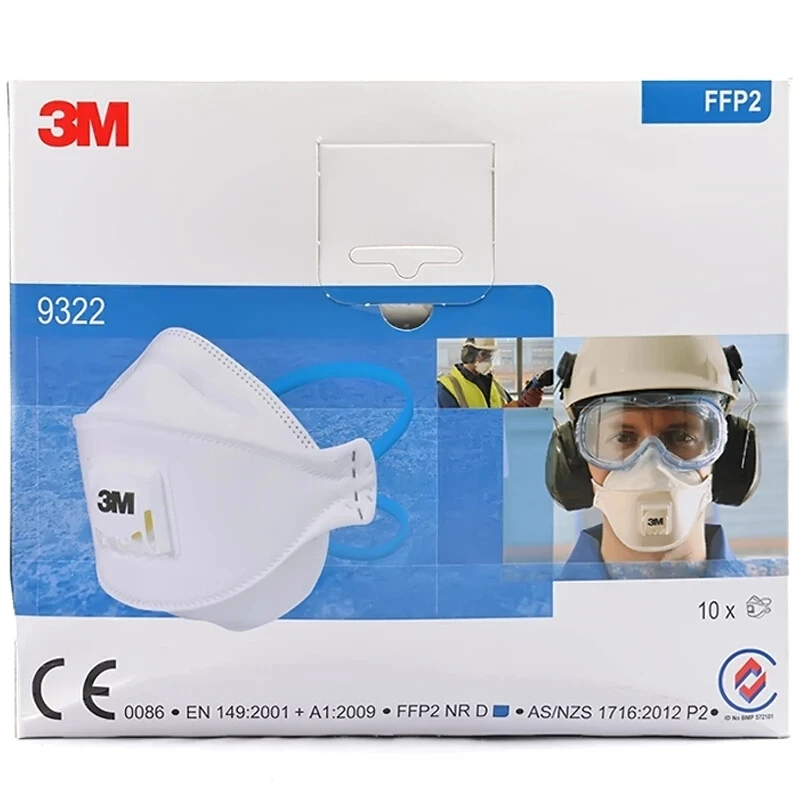 3M Aura 9322 Mask FFP2 Valved Headband Particulate Dust Mask Respirator Anti-haze Protective Masks 3M Original Fast Shipping