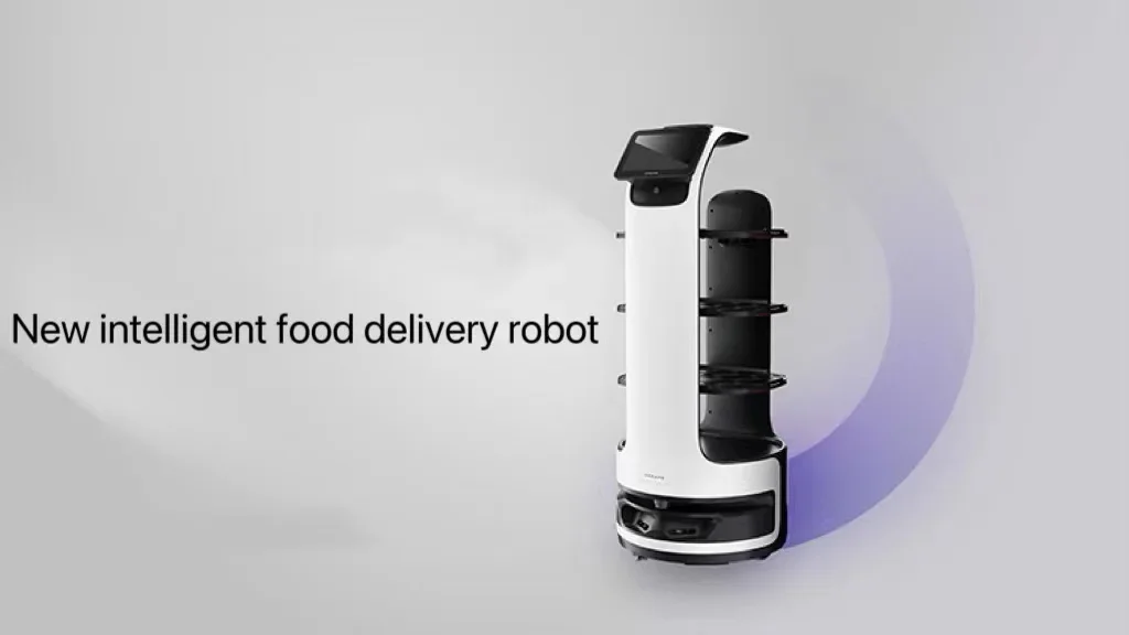 Hotel Hot Pot Restaurant Intelligent Food Delivery Robot Delivers Food, Serves Dishes, and Runs in Multiple Languages