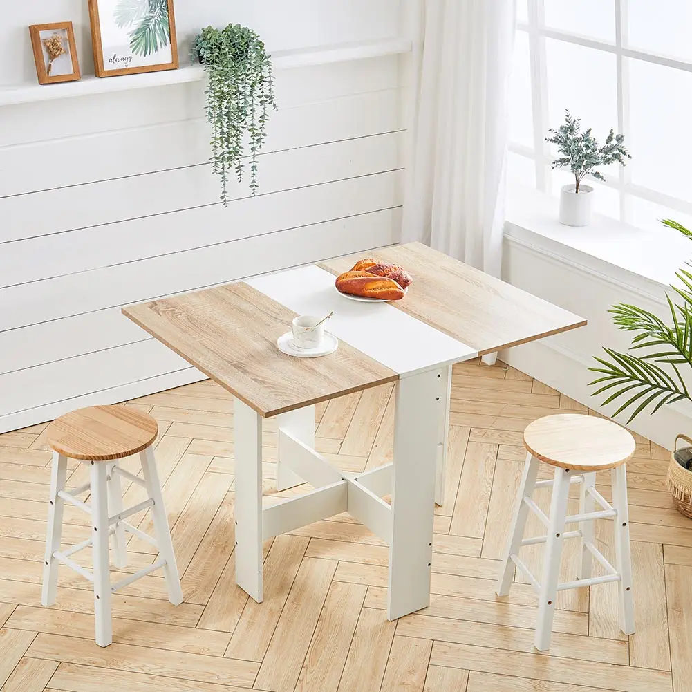 Foldable Wooden Dining Table Compact Kitchen Living Room Furniture