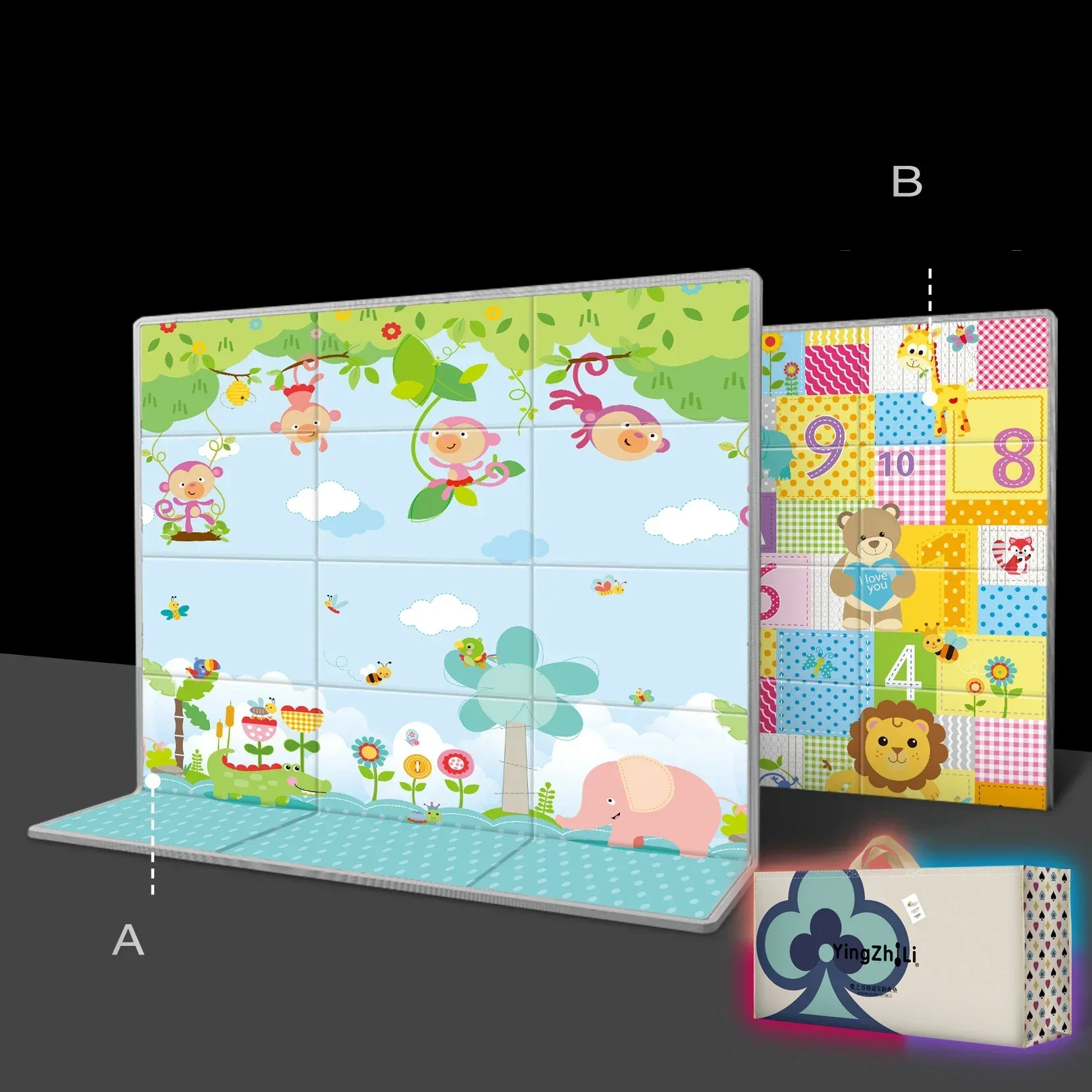new-foldable-baby-play-mat-xpe-crawling-mat-puzzle-children's-mat-baby-waterproof-folding-blanket-educational-toys-for-children