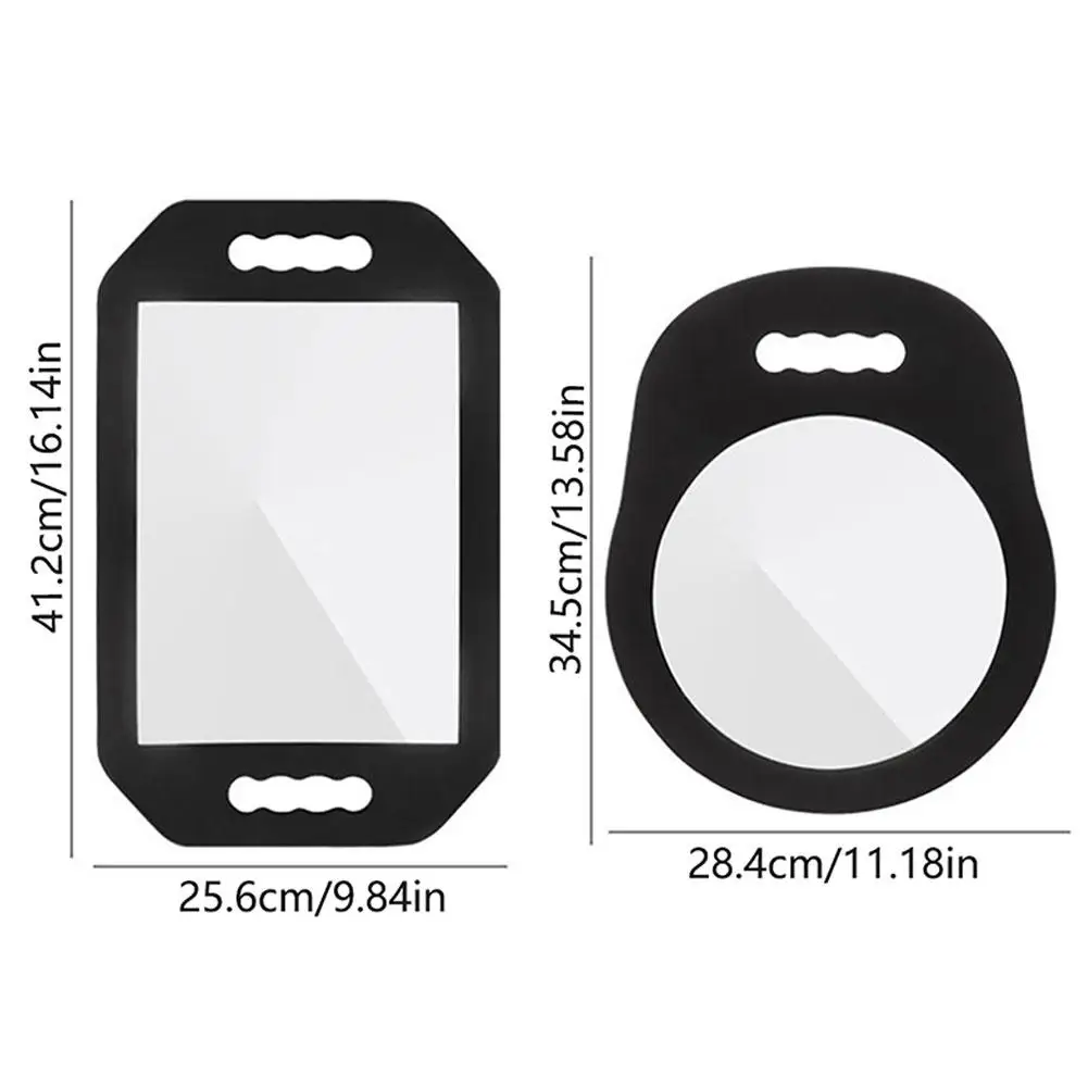 Specchio per parrucchieri tenuto in mano con manico rotondo quadrato specchio di bellezza in schiuma taglio di capelli da parrucchiere con barbiere intorno Anti-caduta Bla R6M5