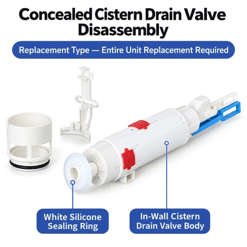  Water Discharge Control Unit for Concealed In-Wall Toilet Cisterns